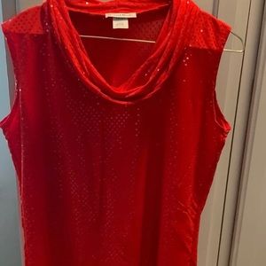 Sparkly red blouse. Size large